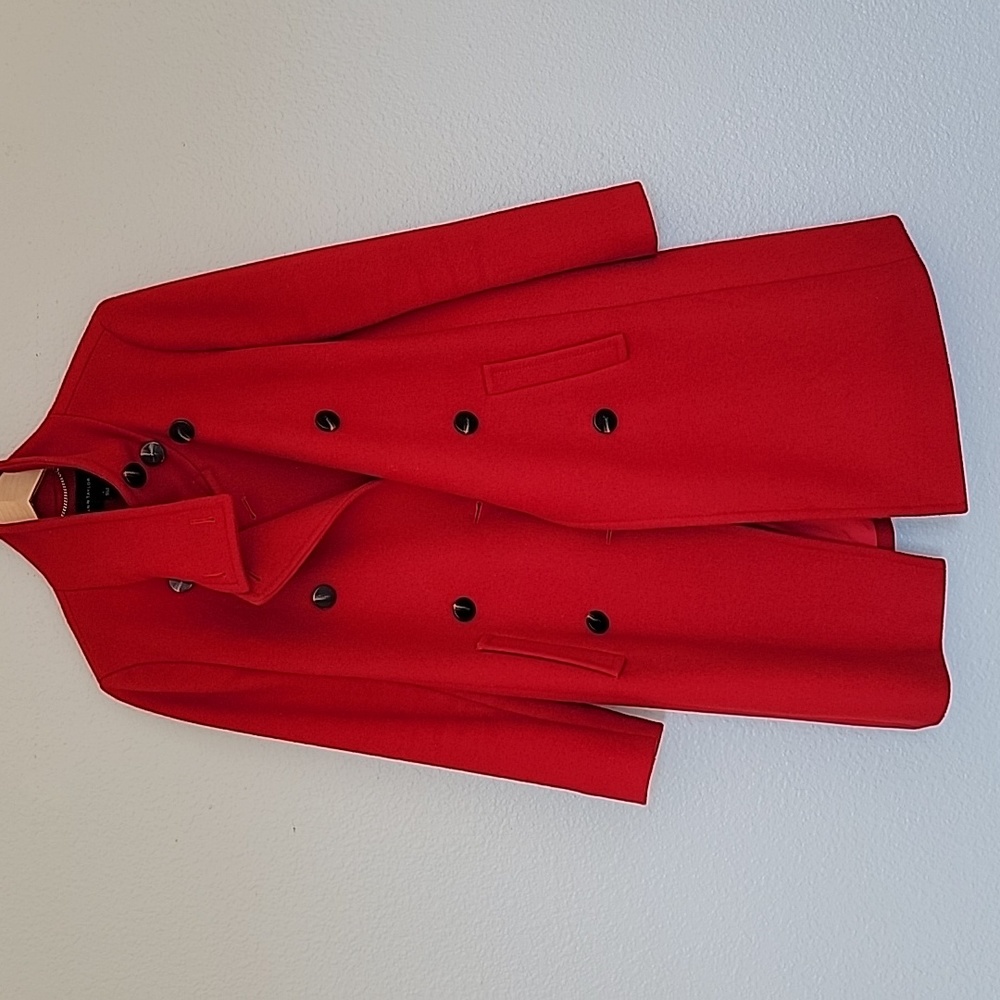 Red Ann Taylor Pea Coat